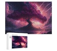 Puzzles 300 PCS pour Adultes Thunderstorm Tree Landscape -5 Jeu De Puzzle Casse-tête Cadeaux pour Femmes Activités Amusantes À La Maison 300 PCS