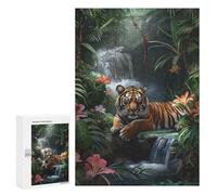 Puzzles 300 PCS pour Adultes Tigers Jungle Repose Adolescents Puzzles Jeu Manuel Découpe De Précision Aide À Stimuler Le Cerveau 300 PCS