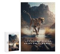 Puzzles 300 PCS pour Adultes Wild Moment Cheetah's Sprint Adolescents Puzzles Jeu Manuel Découpe De Précision Aide À Stimuler Le Cerveau 300 PCS