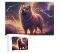 Puzzles 300 PCS Thundering Paws The Majestic Chow Chow's Roar Puzzles pour Adolescents Jeux Relaxants Défi Difficile Cadeaux Uniques d'anniversaire Et De Noël 300 PCS