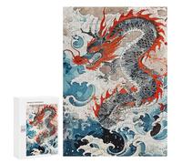 Puzzles 300 PCS Vintage Paint Dragon Puzzles pour Adolescents Jeux Relaxants Défi Difficile Cadeaux Uniques d'anniversaire Et De Noël 300 PCS