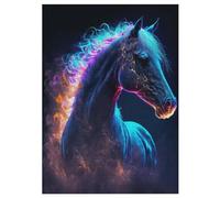 Puzzles 300 Pièces Adulte Animal Horse Galaxy Puzzle en Bois pour Adolescents Jouets Créatifs Décoration De La Maison 42×30cm