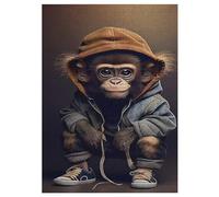 Puzzles 300 Pièces Adulte Singe Puzzle en Bois pour Adolescents Jouets Créatifs Décoration De La Maison 42×30cm