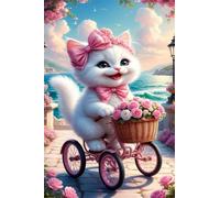 Puzzles 300 Pièces Adultes Chat Fleur L'Océan 40x28 cm, Jeu éducatif Défi Jouet Développe Observation et Logique, Puzzle 300 Pieces