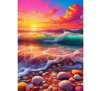 Puzzles 300 Pièces Adultes Coquillages Sunrise Waves 40 x 28 cm Jeu Educatif Puzzle Impossible Puzzle Adultes 300 Pièces Puzzles