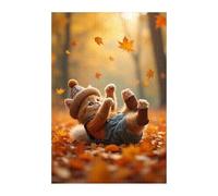 Puzzles 300 Pièces Adultes Feuille D'Érable Chat, Jouet Educatif Développe Observation et Logique, Puzzle Adultes 300 Pièces 40 x 28 cm