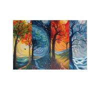 Puzzles 300 Pièces Adultes Paysage D'Arbres des Quatre Saisons 40 x 28 cm Jeu Educatif Puzzle Impossible Puzzle Adultes 300 Pièces Puzzles