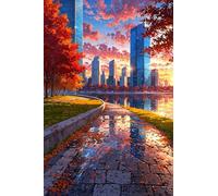 Puzzles 300 Pièces Adultes Rue d'automne Ville 40x28 cm, Jeu éducatif Défi Jouet Développe Observation et Logique, Puzzle 300 Pieces