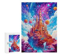 Puzzles 300 pièces pour adolescents Château Fantastique dans l'espace -3 puzzles pour adultes Jeux de relaxation UNE œuvre d'art pour anniversaire, Noël 300 pièces