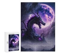 Puzzles 300 pièces pour adolescents Dragon Under The Moonlit Sky Puzzles pour adultes Jeux de relaxation Cadeaux pour femmes Cadeaux pour amis et famille 300 pièces