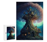 Puzzles 300 pièces pour adolescents Enchanted Treehouse Fantasy Puzzles pour adultes Jeux de relaxation UNE œuvre d'art pour anniversaire, Noël 300 pièces