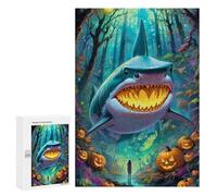 Puzzles 300 pièces pour adolescents Halloween Forêt de requin Puzzles pour adultes Jeux de relaxation Difficile Défi d'apprentissage exigeant 300 pièces