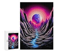 Puzzles 300 pièces pour adolescents Jacuzzi des montagnes et Moonlight Puzzles pour adultes Jeux de relaxation UNE œuvre d'art pour anniversaire, Noël 300 pièces