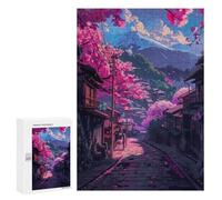 Puzzles 300 pièces pour adolescents Majestic Fuji and Blossoms Puzzles pour adultes Jeu de main mais cadeau d'anniversaire amusant et humoristique, cadeaux, 300 pièces