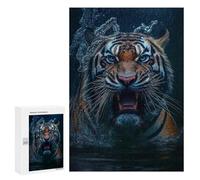 Puzzles 300 pièces pour adolescents Roaring Tigre dans l'eau Puzzles pour adultes Jeux de relaxation UNE œuvre d'art pour anniversaire, Noël 300 pièces