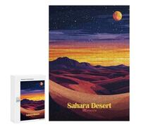 Puzzles 300 pièces pour adolescents Sahara Desert Sunset Puzzles pour adultes Jeu de main mais cadeau d'anniversaire amusant et humoristique, cadeaux, 300 pièces