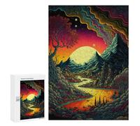 Puzzles 300 pièces pour adolescents Whimsical Sunset Landscape - 4 puzzles pour adultes Jeux de relaxation Difficile Défi d'apprentissage exigeant 300 pièces