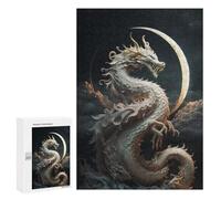 Puzzles 300 pièces pour adultes Dragon Moonlit Sky -10 pour adolescents Puzzles Jouets Décoration murale Analyse et logique Cadeaux de Noël et d'anniversaire 300 pièces