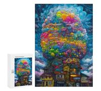 Puzzles 300 pièces pour adultes Whimsical Cloud Cityscape Puzzle Décoration murale, mais drôle et humoristique, Cadeaux d'anniversaire uniques 300 pièces