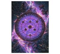 Puzzles 300 Pièces Purple Space Window Puzzle pour Adultes Et Enfants, en Bois Jeu Éducatif Défi Jouet, Jeu Familial Amusant 42×30cm