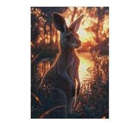 Puzzles 38x26cm/1000pcs Kangaroo in Golden Sunset Light Casse-tête pour Adultes, Jeu De Réflexion, pour S'amuser en Famille, Cadeaux d'anniversaire Et De Noël Uniques 38x26cm/1000pcs