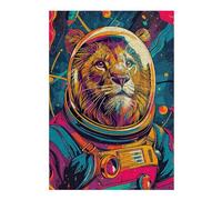Puzzles 38x26cm/1000pcs Lion Astronaut Space Casse-tête pour Adultes, Jeu De Réflexion, pour S'amuser en Famille, Cadeaux d'anniversaire Et De Noël Uniques 38x26cm/1000pcs