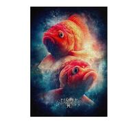 Puzzles 38x26cm/1000pcs Pisces Zodiac Sign with Two Fish Casse-tête pour Adultes, Jeu De Réflexion, pour S'amuser en Famille, Cadeaux d'anniversaire Et De Noël Uniques 38x26cm/1000pcs