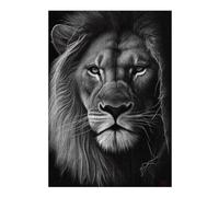Puzzles 38x26cm/1000pcs pour Adolescents Angry Lion Face Animal Puzzles pour Adultes, Jouets Anti-Stress, Course De Vitesse Manuelle, Cadeaux De Réduction du Stress 38x26cm/1000pcs