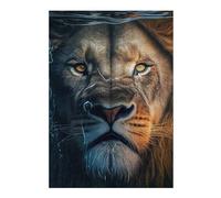 Puzzles 38x26cm/1000pcs pour Adolescents Angry Lion Face Underwater Puzzles pour Adultes Décoration Murale Jouet Une Œuvre d'art Cadeaux pour Les Amis Et La Famille 38x26cm/1000pcs