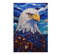 Puzzles 38x26cm/1000pcs pour Adolescents Bald Eagle Stained Glass Puzzles À Monter Soi-même, Jouets De Course À La Main, Une Offre Idéale comme Cadeau pour Toute La Famille 38x26cm/1000pcs