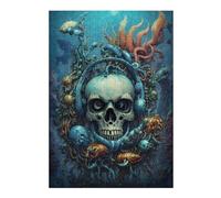 Puzzles 38x26cm/1000pcs pour Adolescents Bio Punk Music Skull Water Puzzles pour Adultes Jouets Anti-Stress Cadeaux d'anniversaire pour Les Amis Et La Famille 38x26cm/1000pcs