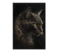 Puzzles 38x26cm/1000pcs pour Adolescents Black and Gold Cat Puzzles À Monter Soi-même, Jouets De Course À La Main, Une Offre Idéale comme Cadeau pour Toute La Famille 38x26cm/1000pcs
