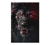 Puzzles 38x26cm/1000pcs pour Adolescents Black and Red Lion Puzzles pour Adolescents - Jeu Manuel - Décoration Murale - Cadeaux Anti-Stress 38x26cm/1000pcs