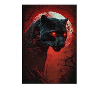Puzzles 38x26cm/1000pcs pour Adolescents Black Panther Moonlit Forest Puzzles pour Adultes, Jeux De Détente, Défi Difficile, Cadeau d'anniversaire, Cadeaux, 38x26cm/1000pcs