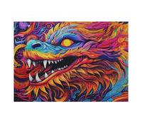 Puzzles 38x26cm/1000pcs pour Adolescents Colorful Dragon Head Illustration Puzzles pour Adultes, Jouet, Décoration Murale, Une Œuvre d'art, Défi Éducatif 38x26cm/1000pcs