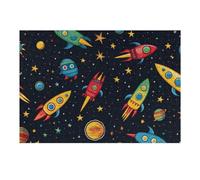 Puzzles 38x26cm/1000pcs pour Adolescents Colorful Rocket Ship Pattern Puzzle Adulte Jeu Manuel Décoration Parfaite Aide À Exercer Le Cerveau 38x26cm/1000pcs