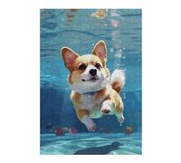 Puzzles 38x26cm/1000pcs pour Adolescents Corgi Dog Swimming Puzzles À Monter Soi-même, Jouets De Course À La Main, Une Offre Idéale comme Cadeau pour Toute La Famille 38x26cm/1000pcs