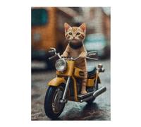 Puzzles 38x26cm/1000pcs pour Adolescents Cute Cat Riding Puzzle pour Adultes Jeux De Détente Décoration Parfaite Défi Éducatif 38x26cm/1000pcs