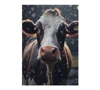 Puzzles 38x26cm/1000pcs pour Adolescents Cute Wet Cow Puzzles pour Adultes Jeu Manuel Améliore La Mémoire pour Les Joueurs 38x26cm/1000pcs
