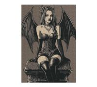 Puzzles 38x26cm/1000pcs pour Adolescents Dark Angel Illustration Puzzles pour Adolescents - Jeu Manuel - Décoration Murale - Cadeaux Anti-Stress 38x26cm/1000pcs