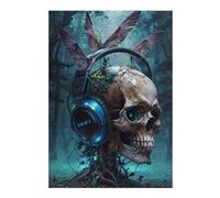 Puzzles 38x26cm/1000pcs pour Adolescents Death Moth Skull Music Puzzles pour Adultes Jouets Anti-Stress Cadeaux d'anniversaire pour Les Amis Et La Famille 38x26cm/1000pcs