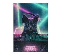 Puzzles 38x26cm/1000pcs pour Adolescents DJ Good Cat Puzzles pour Adultes Jouets Anti-Stress Cadeaux d'anniversaire pour Les Amis Et La Famille 38x26cm/1000pcs