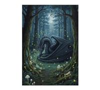Puzzles 38x26cm/1000pcs pour Adolescents Dragon in Enchanted Forest Puzzles pour Adultes Jeux De Société pour S'amuser en Famille Un pour Les Jeux 38x26cm/1000pcs
