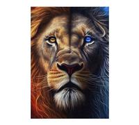 Puzzles 38x26cm/1000pcs pour Adolescents Dual-Colored Lion Face Puzzles pour Adultes, Jeux De Détente, Défi Difficile, Cadeau d'anniversaire, Cadeaux, 38x26cm/1000pcs