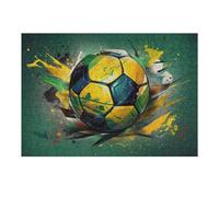 Puzzles 38x26cm/1000pcs pour Adolescents Dynamic Soccer Ball Artwork -3 Puzzles pour Adultes Jeux Relaxants Qui Améliorent La Mémoire, Parfaits comme Cadeaux pour Toute La Famille 38x26cm/1000pcs