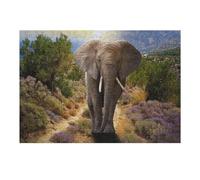 Puzzles 38x26cm/1000pcs pour Adolescents Elephant in The Wild A Journey Through Nature's Landscape Puzzle Adulte Jeu Manuel Décoration Parfaite Aide À Exercer Le Cerveau 38x26cm/1000pcs
