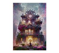 Puzzles 38x26cm/1000pcs pour Adolescents Enchanted Clock Tower Puzzles pour Adultes À Monter Soi-même, Jouets, Décoration Parfaite, Cadeaux Anti-Stress 38x26cm/1000pcs
