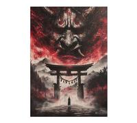 Puzzles 38x26cm/1000pcs pour Adolescents Evil Torii Gate Oni Mask Puzzle pour Adultes, Jouet, Décoration Murale, pour S'amuser en Famille, Défi À Relever 38x26cm/1000pcs