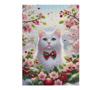 Puzzles 38x26cm/1000pcs pour Adolescents Festive Cat 01 Spring Puzzle Adulte Jeu Manuel D'assemblage De Motifs pour Les Jeux 38x26cm/1000pcs