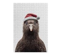 Puzzles 38x26cm/1000pcs pour Adolescents Festive Kiwi Bird Portrait with Santa Hat Puzzles pour Adolescents - Jeu Manuel - Décoration Murale - Cadeaux Anti-Stress 38x26cm/1000pcs